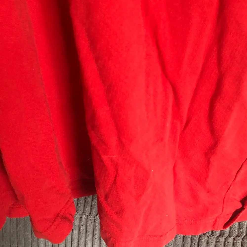 Tommy Hilfiger Bright Red V-Neck Sweater with Signature Flag